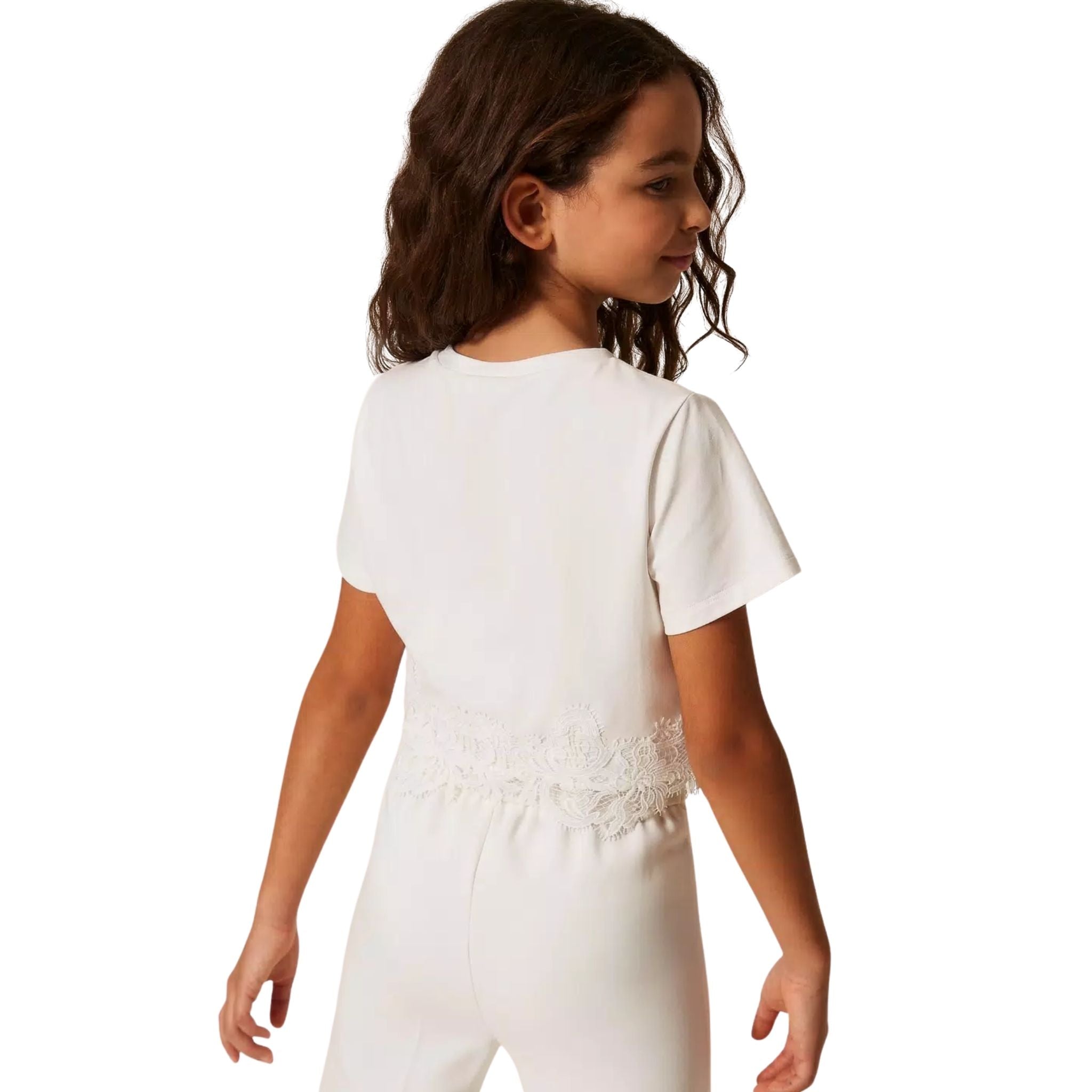 Meisjes kinder t-shirtKM wit TwinSet achter