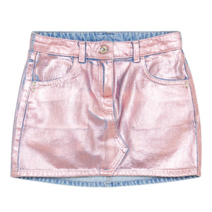 rok jeansroze metallic