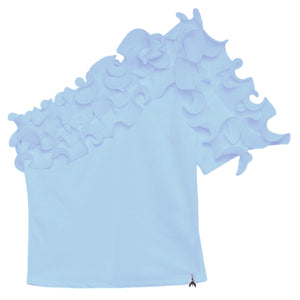 T-shirtKM lichtblauw ruches