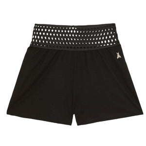 shorts zwart mesh-elastiek