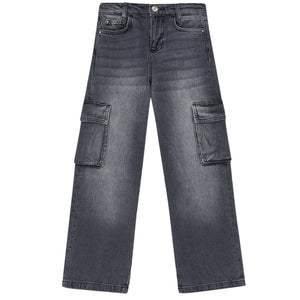 jeans donkergrijs cargo