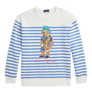sweater wit/blauw beer
