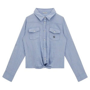 blouse blauw lurextreep