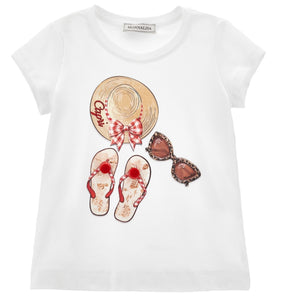 t-shirtKM wit flipflop