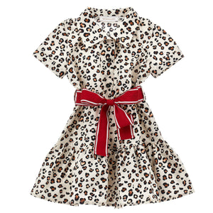 jurk beige/bruin leopard