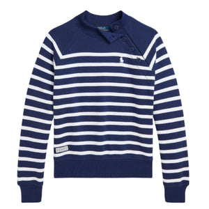 trui wit/navyblauw streep