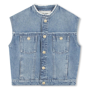 gilet blauw denim