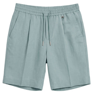 shorts aquagroen slublinnen