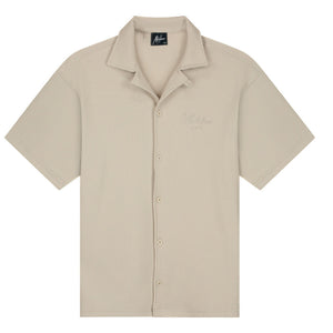 blouse creamtaupe ribbed