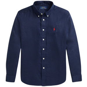 blouse newportblauw linnen