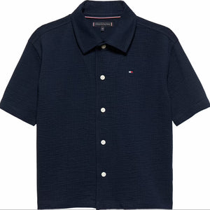 blouse nightblauw seersucker