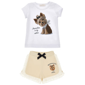 set wit/beige dog