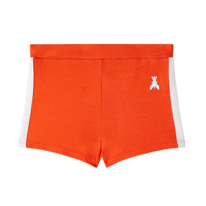 fietsbroek oranjerood streep