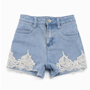 shorts jeansblauw lace