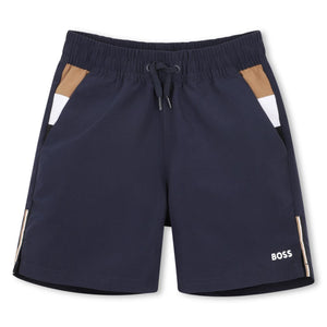 zwembroek donkerblauw stripe