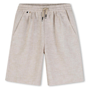 shorts donkerbeige linnen
