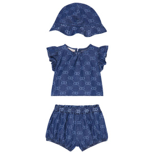 set jeansblauw logomania