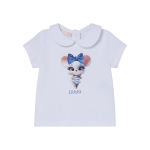 t-shirtKM wit/blauw muis