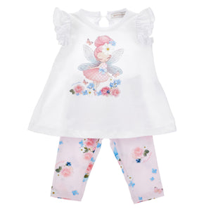 set wit/roze flowers