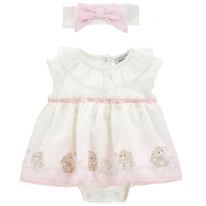 jurk roomwit/beige bunny