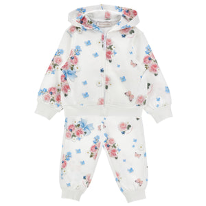 joggingpak wit/roze flowers
